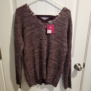 Burgundy Lace back sweater